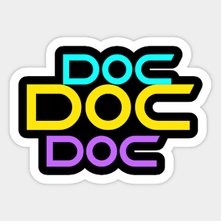Colourful doc art Sticker